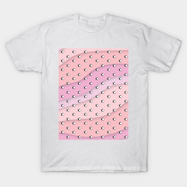 Pink Waves Aesthetic Retro Stars / VSCO Stars T-Shirt by YourGoods